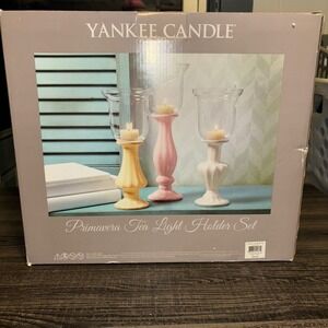 Yankee Candle Primavera Tea Light Holder Set 3 Pastel Ceramic Glass - Open Box